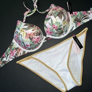 Victoria's Secret 34A,34B,34C,34DD,36B BOMBSHELL BIKINI Bottom WHITE GREEN PALM